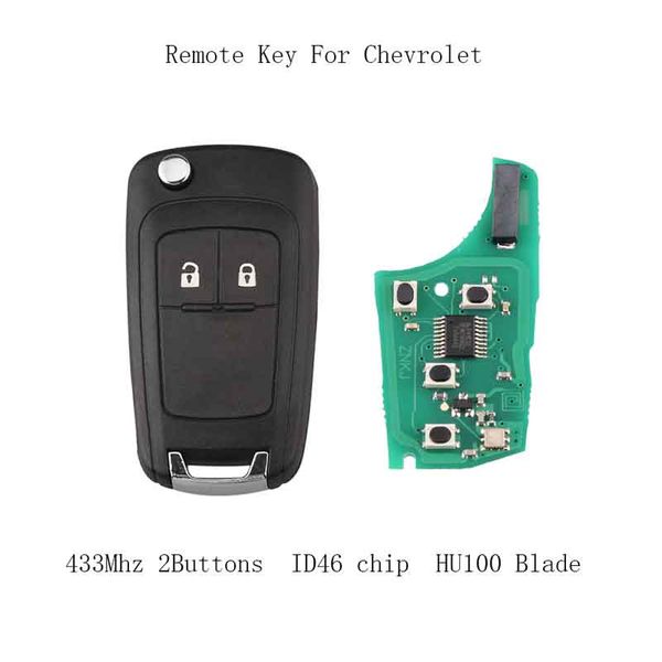 

autos remote key suit for chevrolet malibu cruze aveo spark sail 2 buttons 433mhz control alarm fob