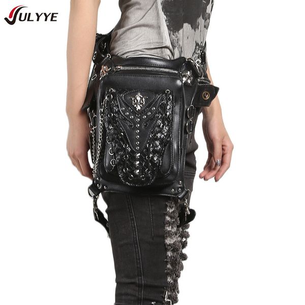 

yulyye new quality rivets leg drop bag punk rock hip bum pouch crossbody shoulder bags rider hip leg belt bum waist holster bags