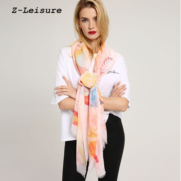 

printing shell pattern women scarf fashion spring autumn thin cotton scarves wsf1801, Blue;gray