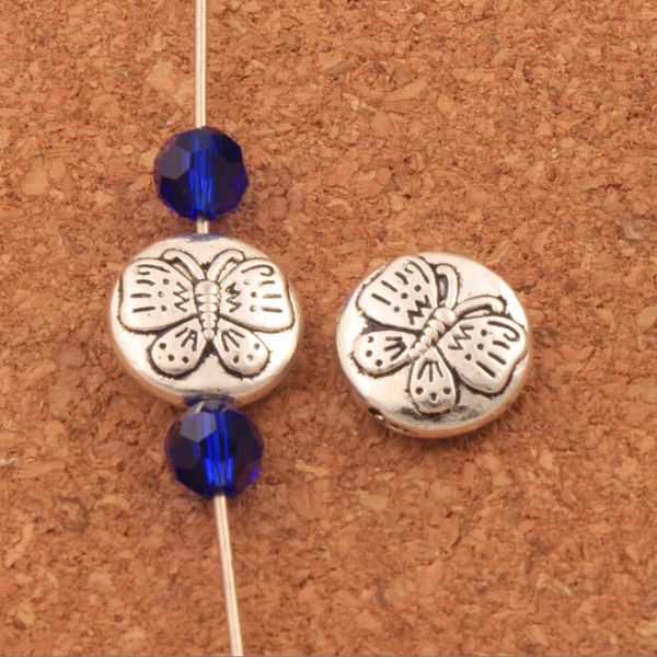 

120pcs/lot butterfly round flat beads spacers 12x12mm antique silver alloy metal bead jewelry diy l1835, Black