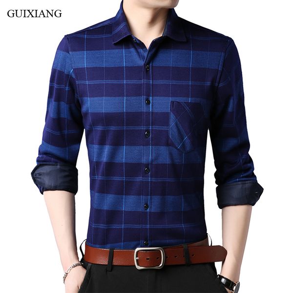 

new winter style men boutique cashmere long sleeve shirts business casual single breasted men's plaid slim warm shirt size l-4xl, White;black