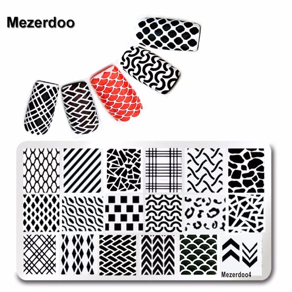 

1pc line fish scale design nail art stamping template illusion stamping plate grids stamp plate nail tools mezerdoo4, White