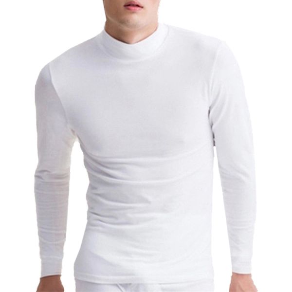 

turtleneck slim fit warm t shirt men pure color long sleeve pullover men casual t-shirt bottoming hombre winter autumn tee, White;black