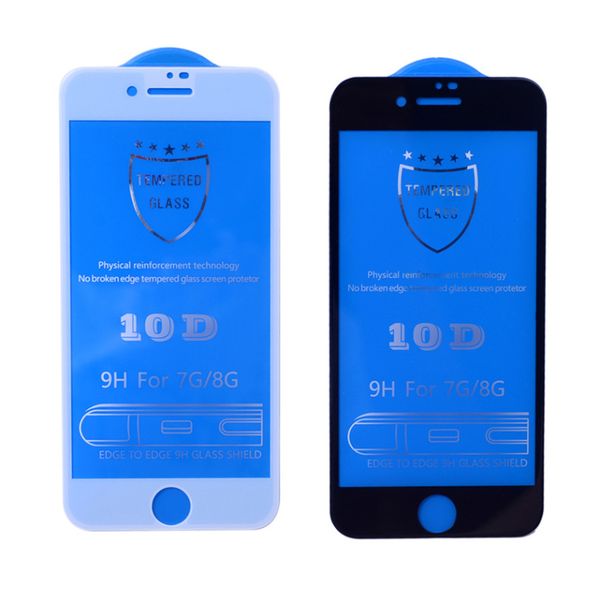 

10D 0.18 mm Utrathin закаленное стекло полное покрытие экрана протектор для iphone 8 Plus 7 6 6 S X 9