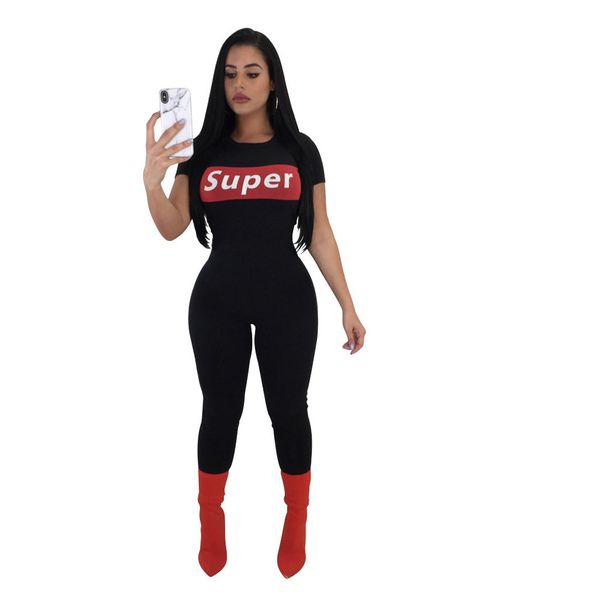 

woman tight bodysuit overalls night club rompers party playsuit bodycon jumpsuit macacao short sleeve jumpsuit gray black, Black;white
