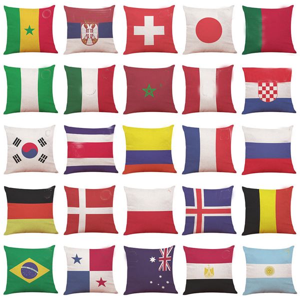

new country flag pillow case cover 32 soccer football logo cover throw cushion cover home car sofa decor club gifts hh7-958