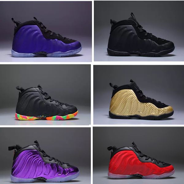 

eggplant penny hardaway kids basketball shoes black fruity pebbles infant children athletic pippen duncan sports toddler sneaker