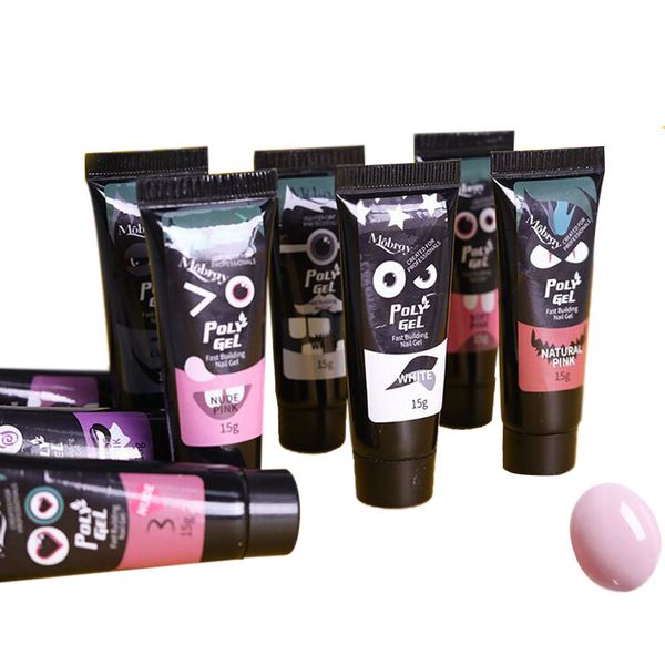 

poly gel uv led soak off acryl gel quick building finger extension nail builder camouflage clear hard brush, Red;pink