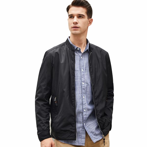 

beverry men autumn jackets and coats fashion slim bomber jacket men baseball male causal jackets, Black;brown