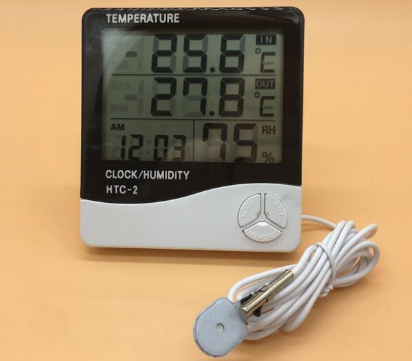 Digitales LCD-Thermometer Hygrometer Elektronisches Temperatur- und Feuchtigkeitsmessgerät Wetterstation Indoor Outdoor Tester Wecker SN2092