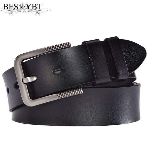 

ybt men belt fashion retro alloy pin buckle belt business affairs men casual simple imitation leaterh, Black;brown