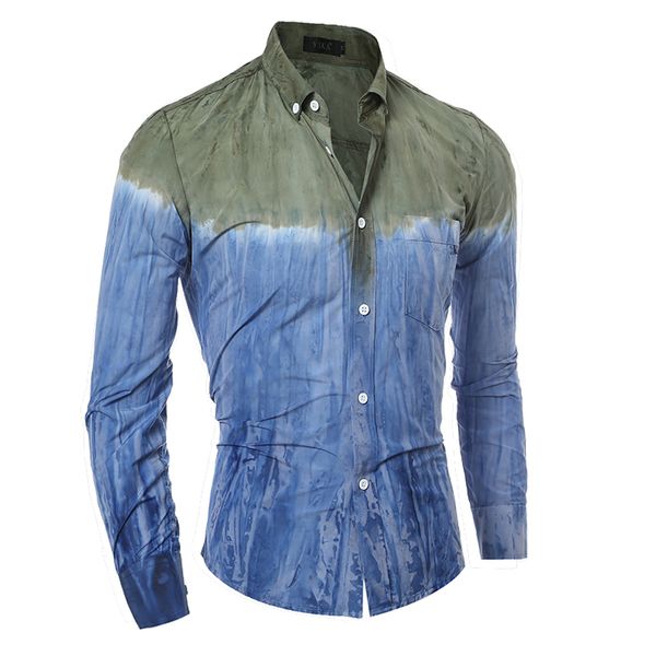 

men slim fit denim shirts male casual cotton clothing long sleeve man dress fashion soft patchwork shirt -2xl wholesale, White;black