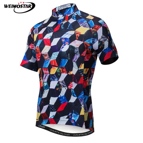 

weimostar bike team racing cycling jersey men summer short sleeve mountain bike shirt quick dry mtb bicycle jersey cycle wear, Black