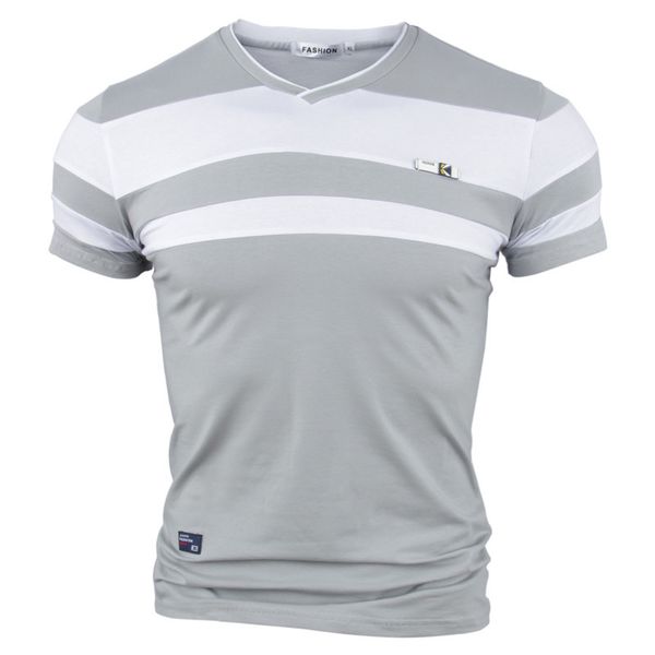 

Fashion Summer Stripe T Shirt Men Casual Short Sleeve T Shirts Top Tees Plus Size M-4XL
