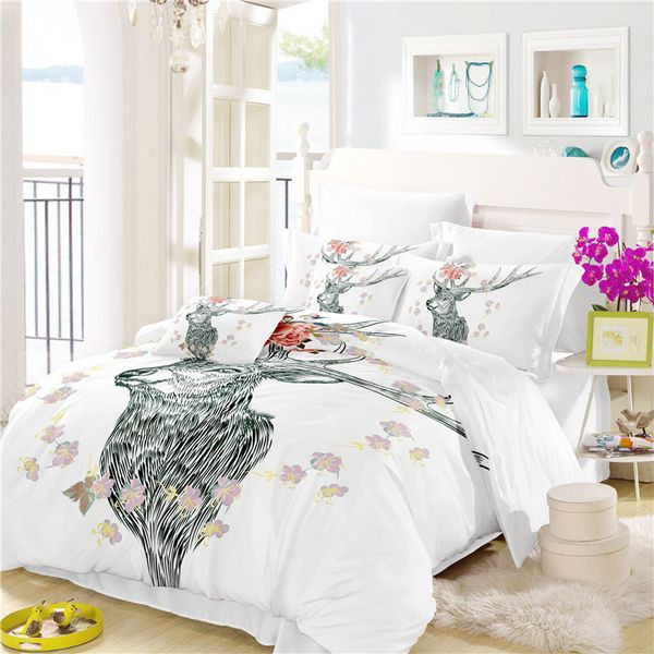 Dreamcatcher Home Bedding Set Floral Moose Duvet Cover Animal