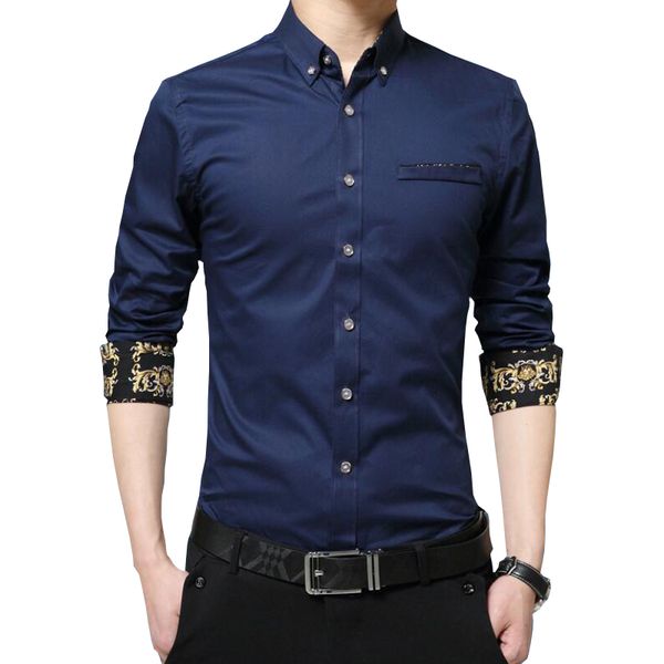 

2018 autumn new fashion business shirt men cotton long sleeve shirt men clothes slim fit casual brand social dress, White;black
