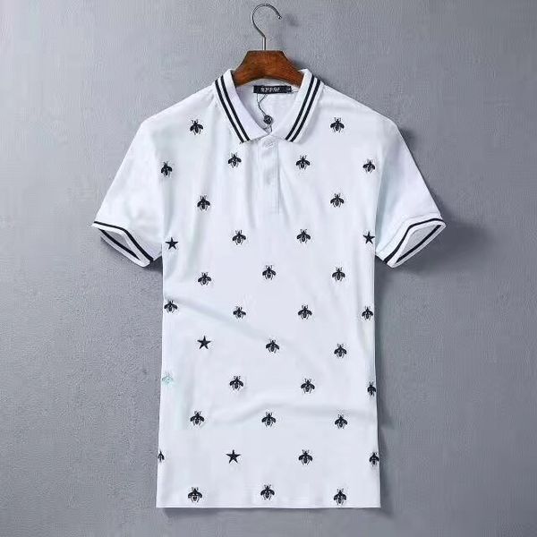 

Прилив бренд пчелка поло рубашки мужчины вышитые тонкий летняя молодежь с коротк