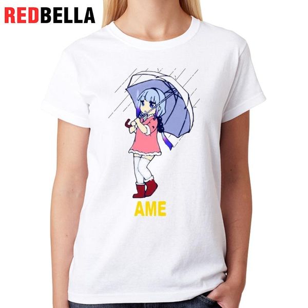 Acheter Femmes Tee Redbella Drôle Fille Vêtements Femmes Sous La Pluie Figure Mignonne Belle Anime Vêtements Coton Camiseta Mujer Impression Mode