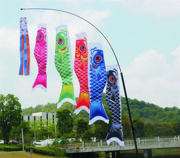 Koinobori Koi Nobori Carp Windsocks Streamers Colorful Fish Flag Decoración Med Fish Kite Bandera Colgando Decoración de pared 40cm 55cm 70cm 100cm 150cm