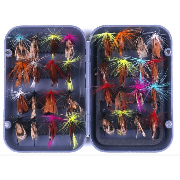 

47.5 г 32 шт. нахлыстом fly fly сухие мухи приманки крючки искусственные пакеты жуков, форель приманки сухой fly рыболовные крючки приманки