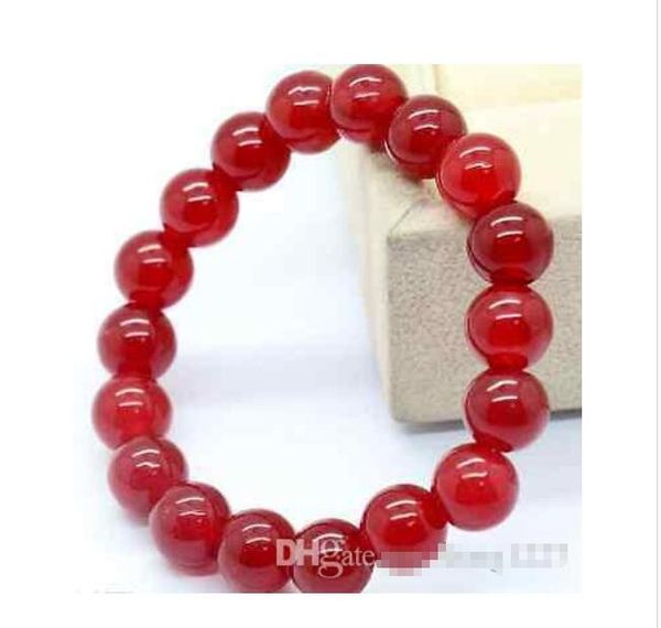 

Wholesale - HOT Natural 8mm Red Ruby Jade Gemstone Round Beads Bracelet 7.5&039;&039;AAAAA
