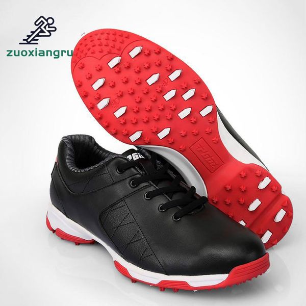 

men golf shoes waterproof outdoor sports shoes eva midsole microfiber leather breathable anti skidding nails spikes twist