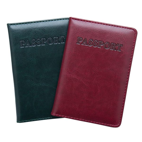 

etaofun travel passport cover candy color passport holder pu case id ticket for women's men wallet, Brown;gray
