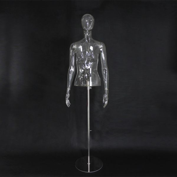 Neue Ankunft Top Ebene ABS Mannequin Weibliche Oberkörper Transparent Mannequin Mit Metallbasis Auf Verkauf