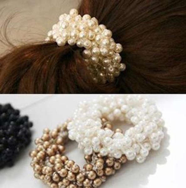 

1pcs fashion pearl headwear elastic hair bands hair elastic rubber bands ring tie hair accessories scrunchy headband for women