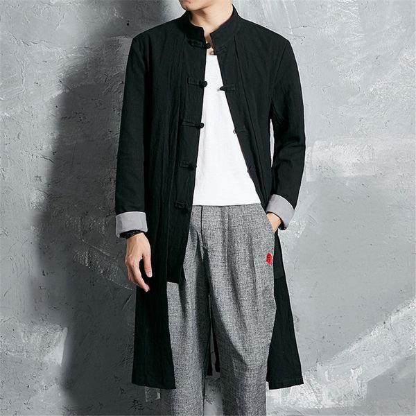 

традиционный китайский тан куртка зима длинный хлопок и лен китайская ткань тан одежда пальто крыло чун кунг-фу пальто м3-374, Black;brown