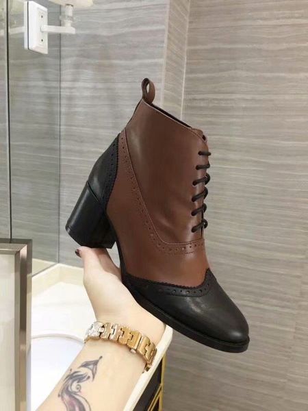 

2017 зимние женкие боилон из нађѬалной кожи негођп низкий каблђк пеѬедн, Black