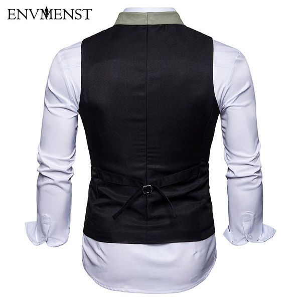 

Worsted Men Suit Vest Gilet Homme Costume New Slim Fit Men Waistcoat Leisure Business Men Dress Vests Polyester Smart Casual