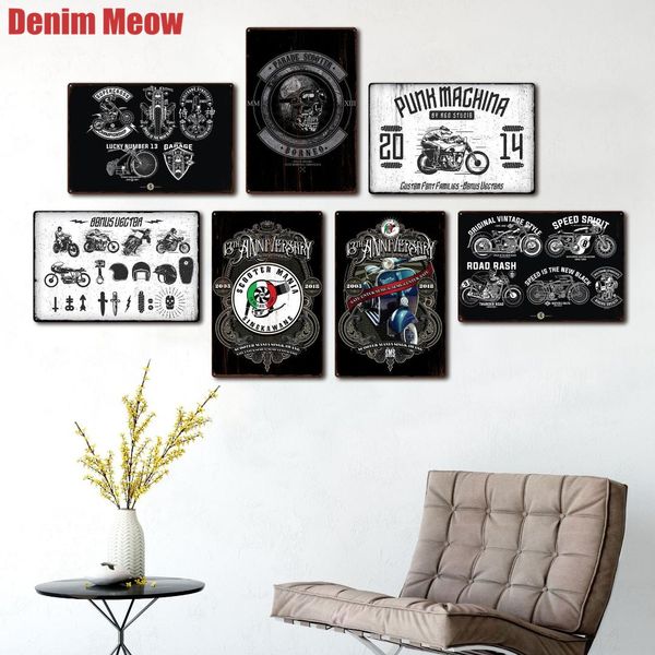 

new motorcycle vintage metal tin signs home bar pub garage decorative plates bonus uectors wall sticker punk machina decor n236