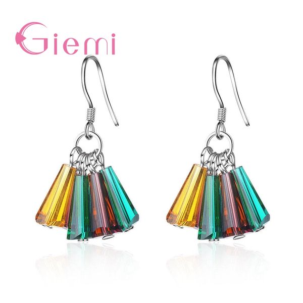 

giemi crystal pendant earrings colorful 925 sterling silver bohemian style for ladies holiday essentials jewelry