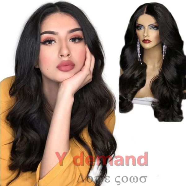 

y-d fashion long afro body wave black hair wigs for black women african american wigs synthetic fiber
