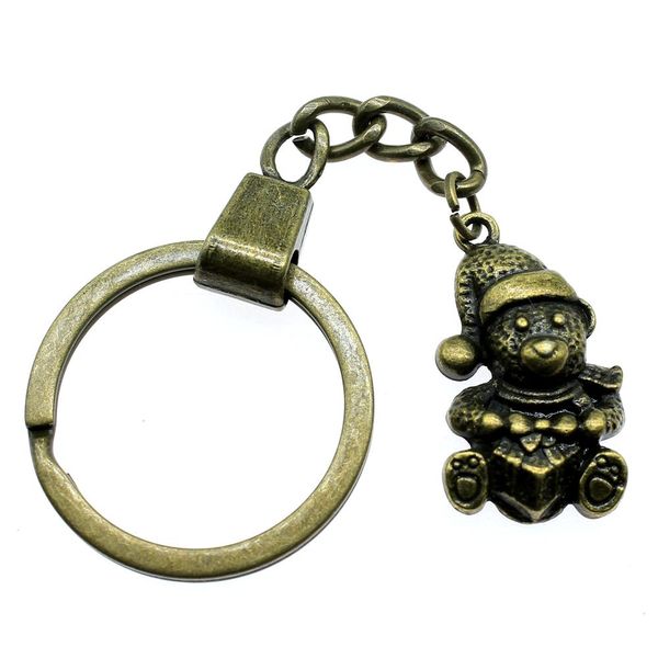 

6 pieces key chain women key rings car keychain for keys christmas gift snowman 28x16mm, Slivery;golden