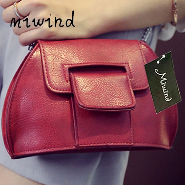 

miwind brand 2018 new women handbags, fashion korean version shoulder bag, retro chain woman messenger bag, trend shell flap