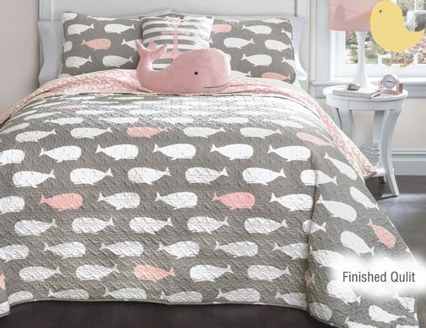 

pink printed whale home textile bedding quilt 220*240 cm sell by piece