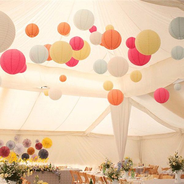 10 15 20 25 30cm Round Paper Lantern Paper Flower Balls Honeycomb Ball Hanging Lanterns For Wedding Party Decoration 8z Retirement Party Decorations