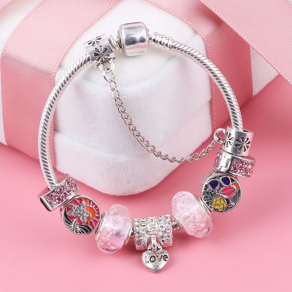 

ranqin european fashion gift diy suitable for women bracelet bow pendant jewelry, Black