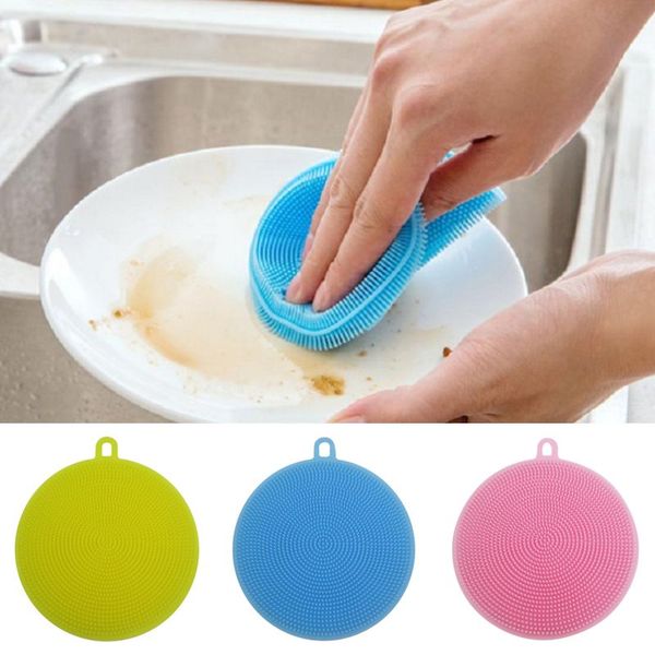 

silicone gel wash bowl brushes universal brush multipurpose antibacterial silicone smart sponge cleaning dish kitchen tools hot