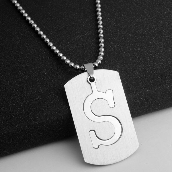 

1s detachable stainless steel 26 english alphabet s charm necklace initial letter symbol double layer text lucky gifts men, family, children, Silver