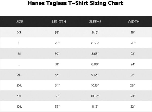Hanes Fitted Women S T Shirt Size Chart