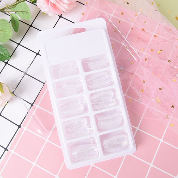 

100pcs uv builder gel fake nails manicure nail kit extension false nail tips quick building gel mold art, Red;gold