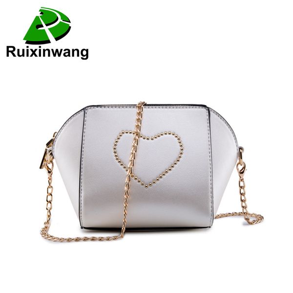

2018 women's messenger bag rivet bag fashion candy shoulder bags ladies totes mini chain shell