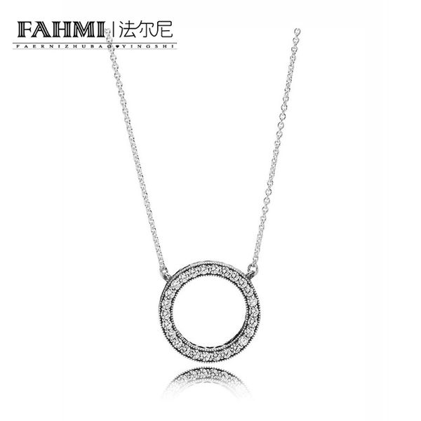 

fahmi 100% 925 sterling silver 1:1 original 590514cz charm necklace authentic fashion generous fashion glamour wedding womens jewelry
