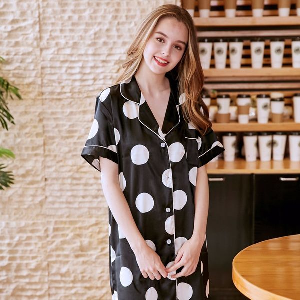 

вышитые шелковые сексуальные дамы ночная рубашка лето шелковая рубашка женские пижамы tracksuit13, Black;red