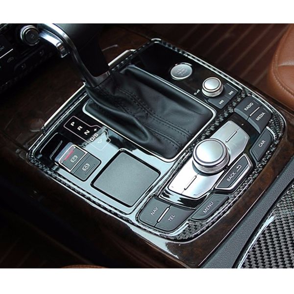 Carbon Fiber Console Armrest Gearshift Frame Decoration Strip For Audi A6 C7 2012 16 Car Interior Accessories Sticker Car Decoration Accessories Car