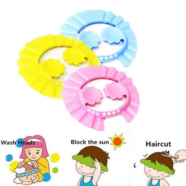 2019 Adjustable Baby Kids Shampoo Bath Bathing Shower Cap Hat Wash