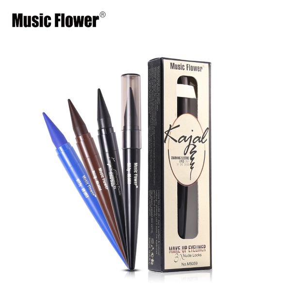 

music flower brand gel eye liner black blue kajal eyeliner cream makeup pencil long-lasting waterproof smoky eyes cosmetics